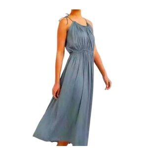 Modern Citizen Blue Gray Maxi Dress with Tie Straps